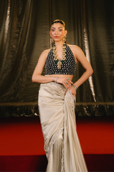 Silver metallic saree